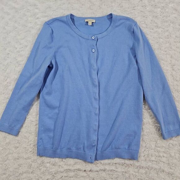 Talbots Petite Size P Charming Cardigan Blue Tank and Cardigan Set - Picture 3 of 9